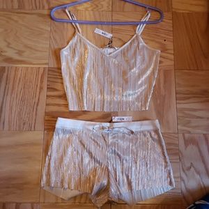 Very sexy crop top cami with matching shorts